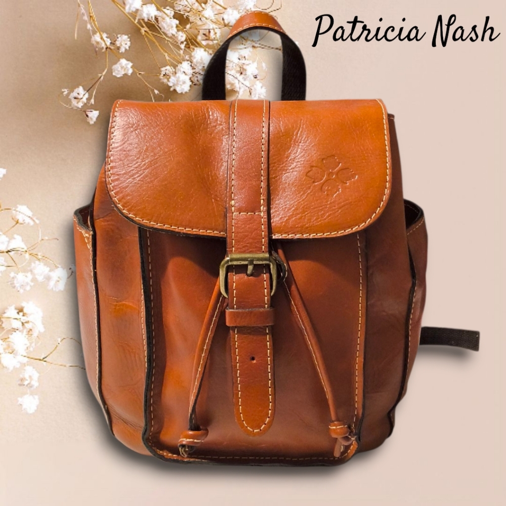 Patricia Nash Aberdeen Leather Knapsack Purse Backpack